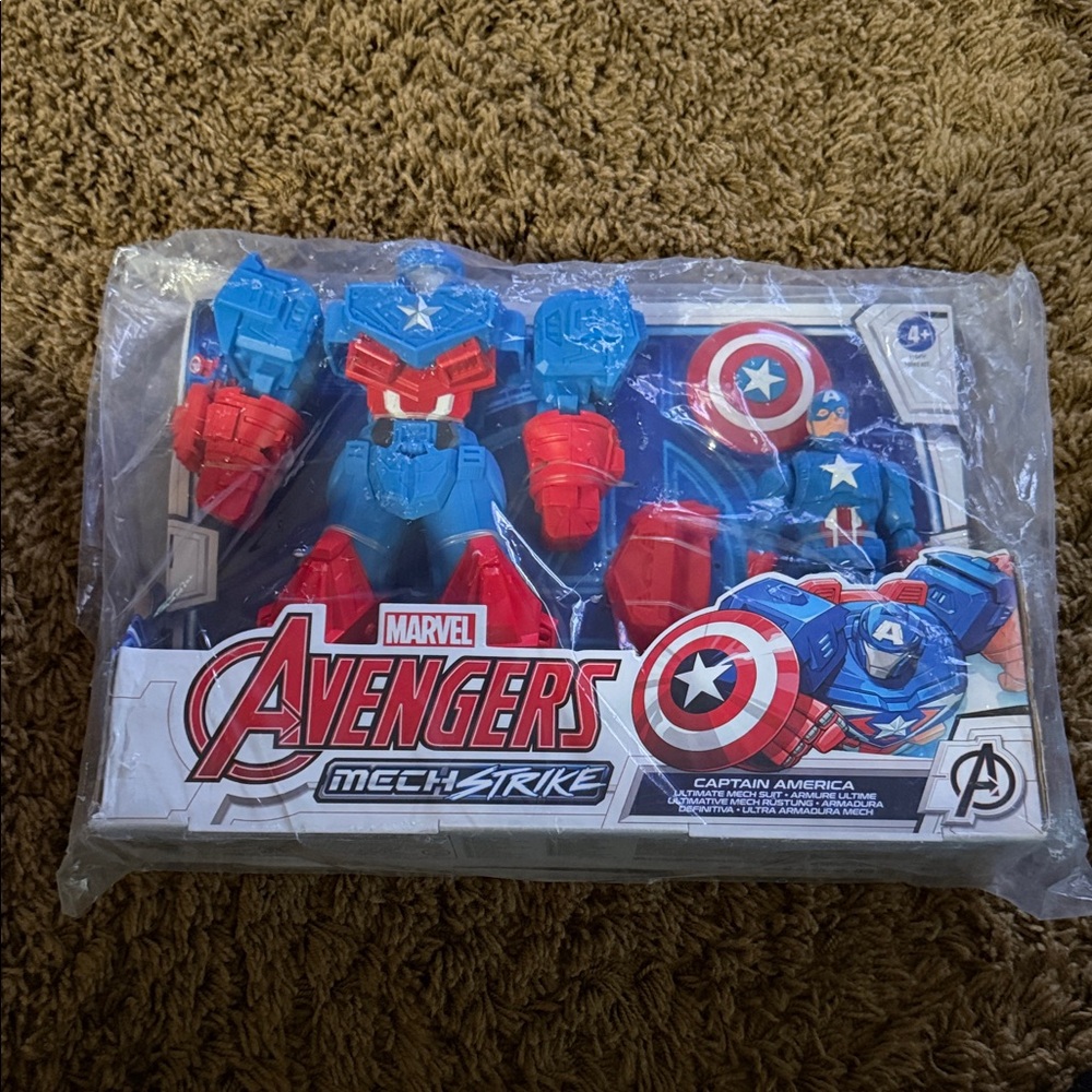 Marvel Avengers Mech Strike Captain America Action Figure - Blue, Red, and White